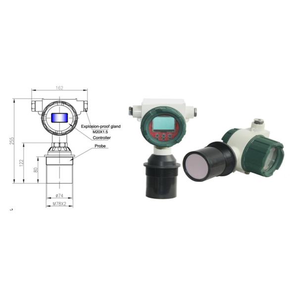 Ultrasonic Non Contact Fluid Level Meter KUM-E Digital Integral Explosion Proof