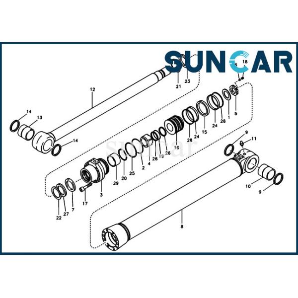 Boom Seal Kit VOE14589143 VOE 14589143 14589143 EC460B EC480D SUNCARVO.L.VO Hydraulic Cylinder Service Parts