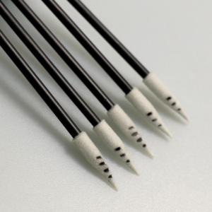 Spiral Point Head Disposable Foam Cleaning Swabs With Black Handle 67mm Length