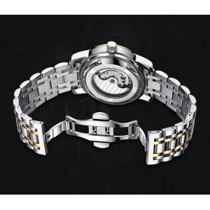 Wind Up Waterproof Mechanical Watch Elegant Appearance Blue Dial