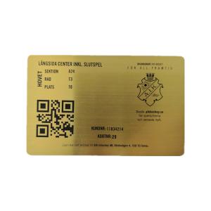 QR Code Metal Membership Card Brass Black Printing Brushed