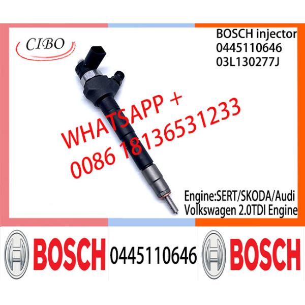 BOSCH 0445110646 03L130277J Common Rail Fuel Injector 0445110646 03L130277J For SERT/SKODA/Audi1/Volkswagen 2.0TDI