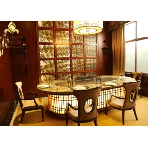 10 Seats Oval Shape Stainless Stell Japanese Teppanyaki Table Grill