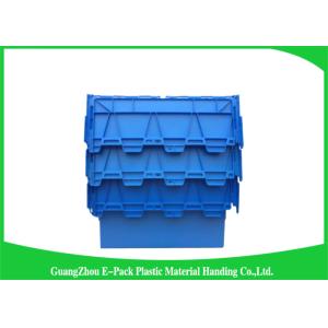 Customzized Plastic Moving Boxes Attached Lid Containers For Warehouse