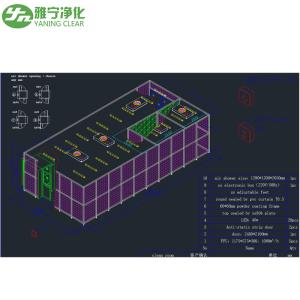 80*80mm Powder Coating Frame Clean Room Booth ISO 8 Purification Levels