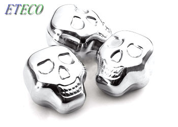 Quality Halloween Party Stainless Steel Ice Cubes Fast Frozen Skull Head Design wholesale
