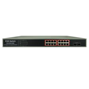 Latest POE-S0216GB 16x1000Mbps PoE + 2xGigabit SFP Uplink IEEE802.3af/at PoE