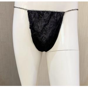 Cheap 28gsm Man Black Disposable T Back Nonwoven PP Underwear With Elastic for sale