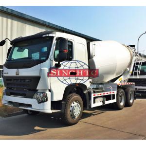 6x4 Cement Mixer Truck 9m3 Volume HOWO A7 Cabin Series 336 / 371hp Engine Power