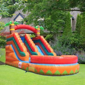 Best Seller Inflatable Water Slide for Kids Max Capacity ＞500kg Orange and Pink