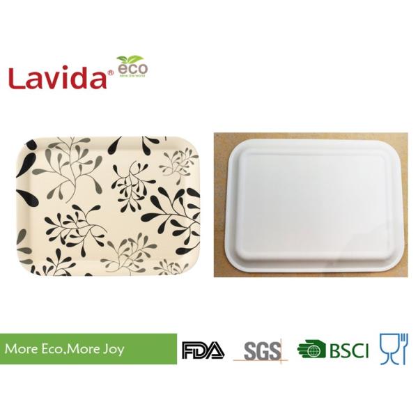 Tasteless Bamboo Fiber / Melamine Snack Tray Unbreakable Vintage Flower Style