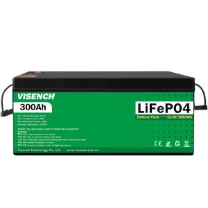 Visench Rechargeable Lithium Ion Batteries 12V 300Ah LiFePO4 Battery Pack