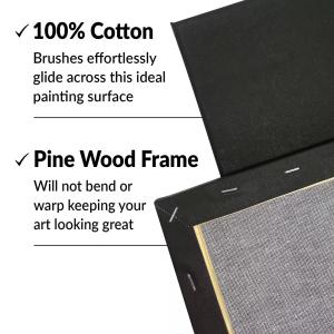 Customizable Black Stretched Blank Black Stretched Painting Canvas Boards