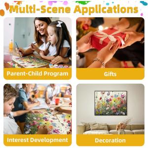 DIY Pre Drawn On Canvas Flower Drawing Colorful art canvas For Adults Beginner