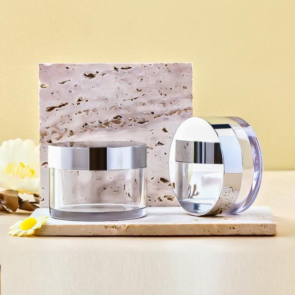 Luxury PET Cosmetic Cream Jar Body Scrub Container Cream Can With Lid For