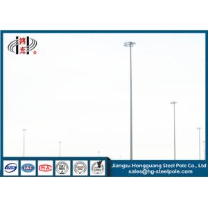 ISO 9001 Polygonal Q235 Led High Mast Pole With LED Lighting , Long Life