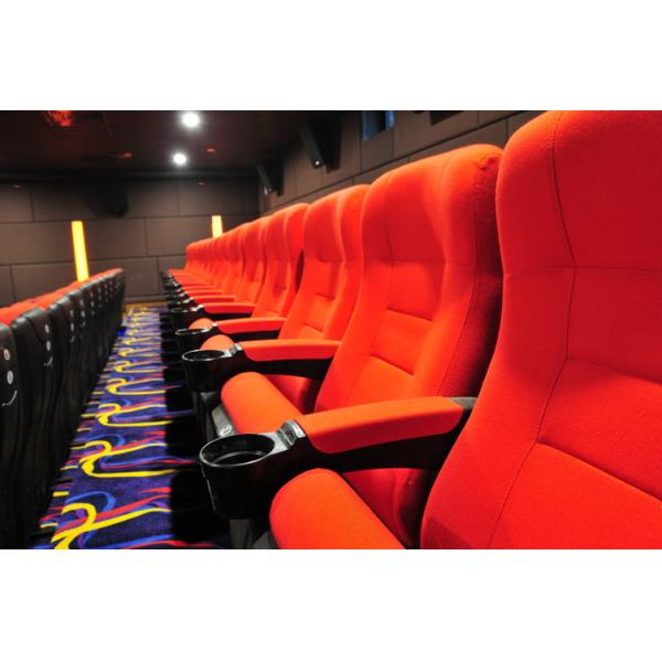 Fire Retardant Quiet Folding Theater Seats Chairs Iron Leg With PU Foam