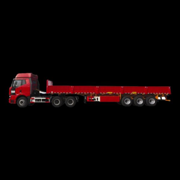 China High Quality 3 6 8 Axle 40ft Container Cargo Flatbed Semi-Trailer Truck Steel Iron Construction Automatic Transmission