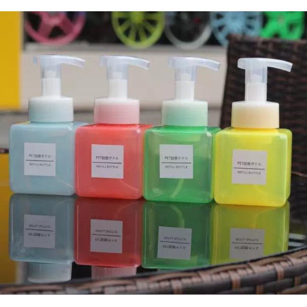 Body Lotion 250ml PET Plastic Bottles White Clear Square Cream With Foam Pump