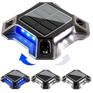 Solar LED Driveway Dock Lights Outdoor Warning Step Lights For Sidewalk Garden