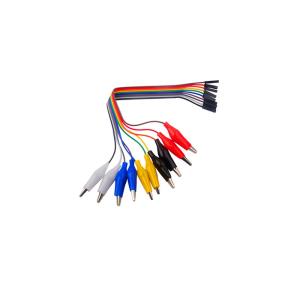 China Electric Test Lead 20cm 10pin Electrical Jumper Wire Female With Crocodile Clip on sale