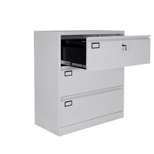 Home Vertical Black Thick 1.2mm 3 Drawer File Cabinet