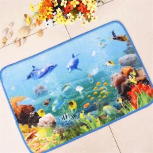 Cheap Front Door Entrance Mats Nylon Material Colorful Fish Printed Pattern for sale