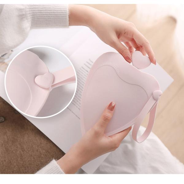 Love Small Silicone Hot Water Bottle Bag With Knited Cover For Pain Relief Waist Back Neck Menstrual Cramps