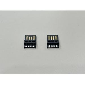 High-Precision USB 2.0 AM Connector Wire-Solder Type with Wide Solder Cup, Black