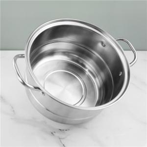 Two Layer Stainless Steel Steamer Pot With Handles Glass Lid