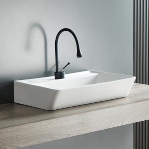 China High Grade Irregular Modern Wall Hung Pedestal Basin Bathroom Vanity Sink Art Hotel Vessel Sink Ceramic Basin With Faucet Hole on sale