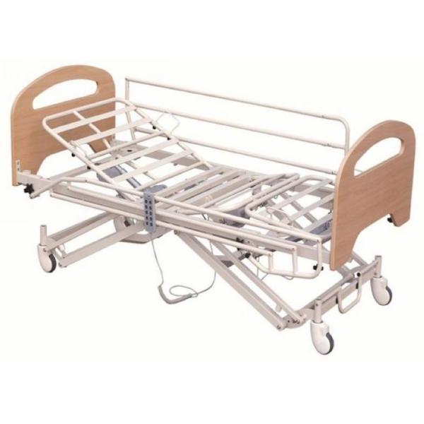 Quality Enameled Steel Structure Nursing Home Beds With Collapsible Side Rails wholesale