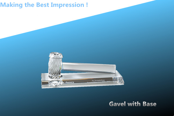 Quality crystal award/crystal gavel with base/crystal paperweight/crystal judge gavel wholesale