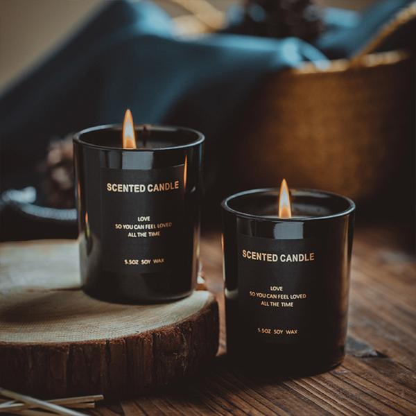 carmine suede Vegan Soy Candles , Tapered long lasting scented candles