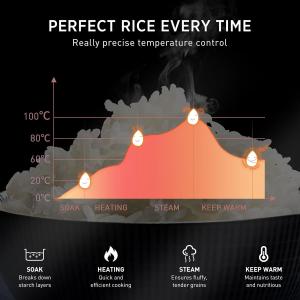 Mini Rice Cooker 2.5 Cups Uncooked, Healthy Ceramic Coating Portable Rice Cooker