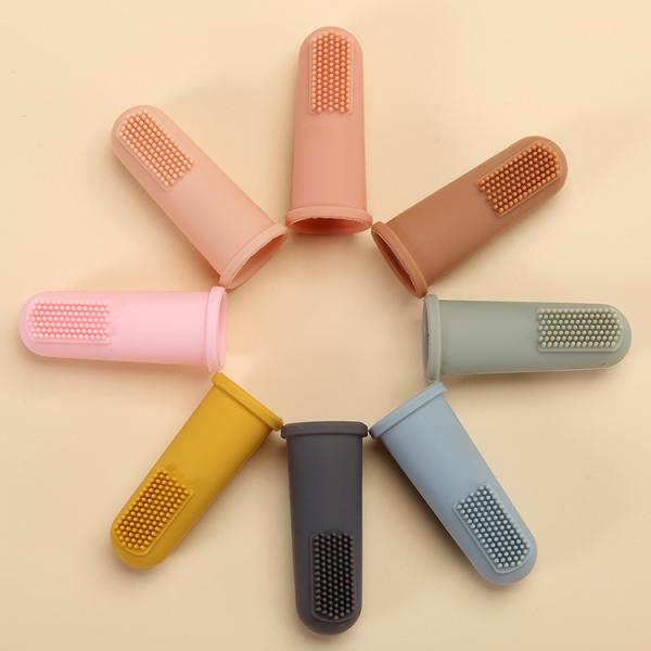 Quality Soft Infant Food Grade Silicone Finger Toothbrush 0-6 Months 6-12 Months wholesale