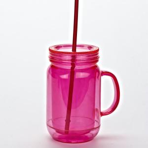 20oz AS/PS double wall mason jar with straw eco-friendly FDA/LFGB/CA65/CE/EU