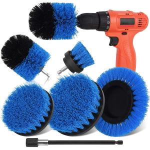 China 5cm Round Power Drill Cleaning Brush Set 6pcs Scrubber Kit With Extend Long Attachment on sale