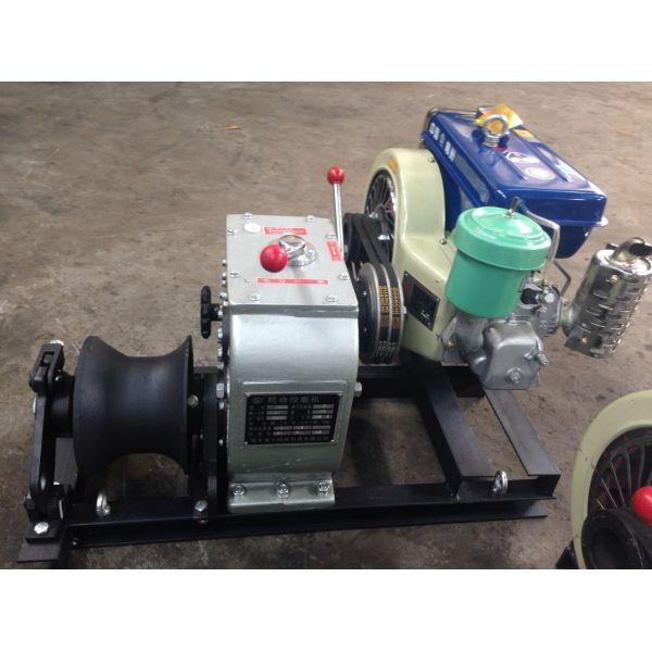 3 Ton Rated Capacity 4HP Diesel Engine Capstan Winch with Heavy-Duty Steel Frame for Cable Pulling