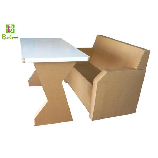Quality Custom Flat Cardboard Table And Chairs Stand Simple Style Wightlight wholesale