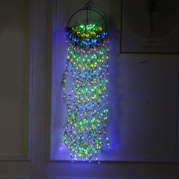 Artificial Ivy Garland Fake Plants Outdoor Fairy String Lights Vine Hanging Light Party Garden Decoration Lamp