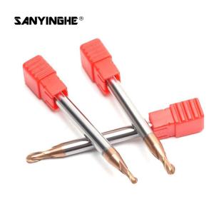 China Solid HRC55 2 4 Flute Tiny Carbide Ball Nose End Mills on sale