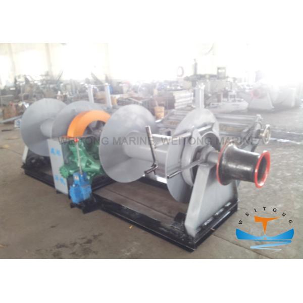 Double Drum Diesel Engine Powered Winch , Hydraulic Mooring Winch For Heavy