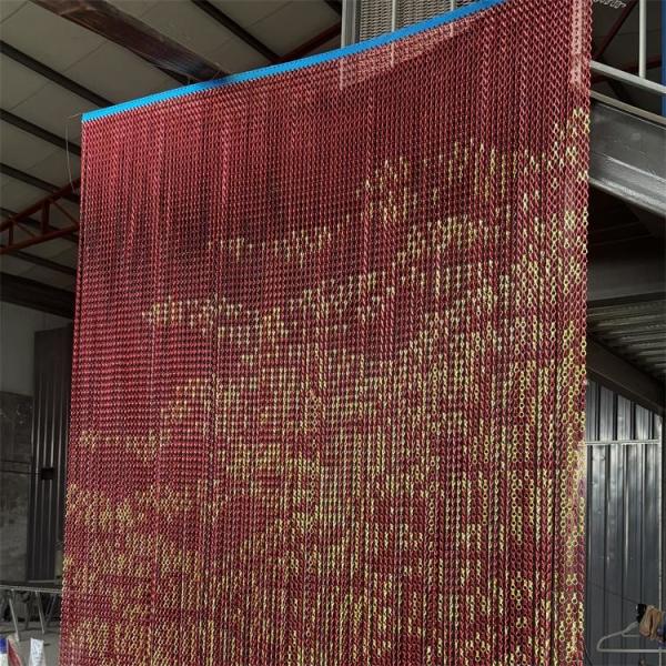 Different Color Decorative Mesh Curtain Fly Screen Door Double Hook Aluminum