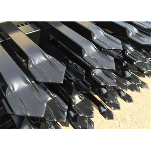 Quality steel ornamental fence panels 2100mm stain black powder spear top design wholesale