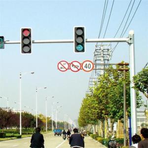 Roadway Intersection H6m Tapered Traffic Sign Poles With Single Outreach Arm