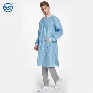 S&J Disposable Lab Coats Hospital Uniforms Full Length Lab Jacket and Medical
