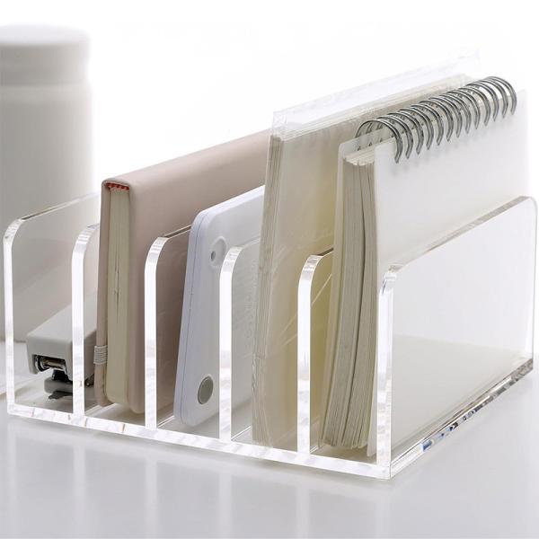 Quality 3 Section Desk Mail Organizer 5 Section Clear Lightweight Acrylic File Holder wholesale
