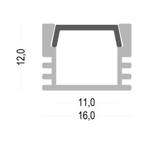 Linear Lighting 16*12 mm Led Strip Aluminium with PC diffuser cover