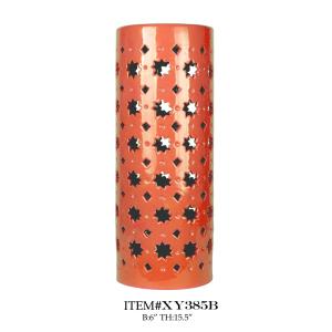 UMIK Simple Modern Table Lamp Cylinder Porcelain Tall Star Cut Out Lamp D6*15.5"